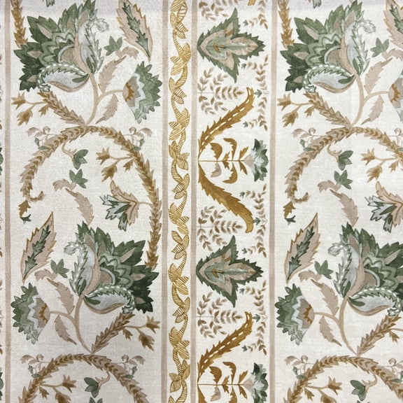 Decora Furnishings Velvet Floral Design Upholstery Fabric By The Yard, Green