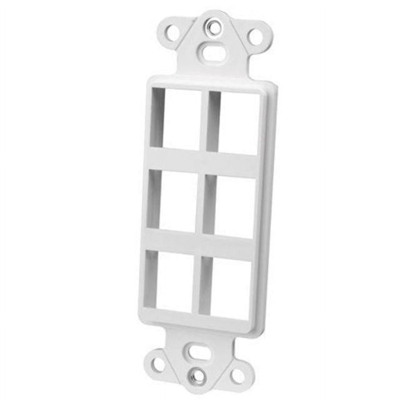 Decora Keystone Wall Plate 6 Port White