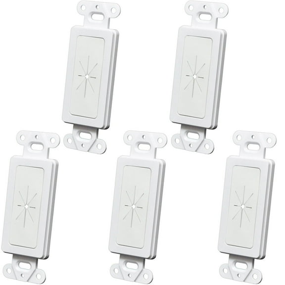 Decora Wall Plate 1-Gang Insert with Flexible Rubber Opening White (5 packs)