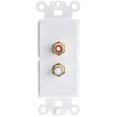 thumbnail image 1 of Decora Wall Plate Insert, White, Rca Stereo Couplers (Red, White), 2 Rca Female, 1 of 2