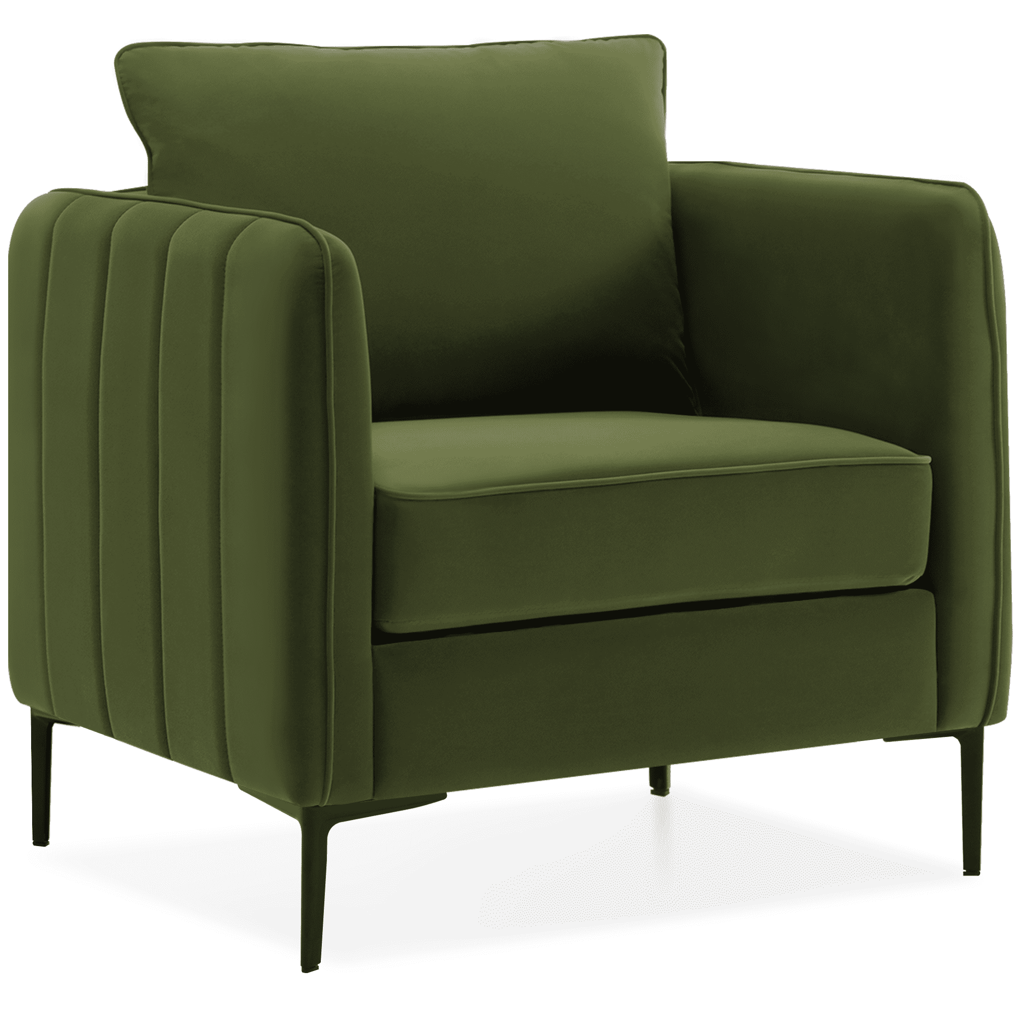DecoraFlex Comfortable Armchair, Olive Green Velvet Accent Chair for ...