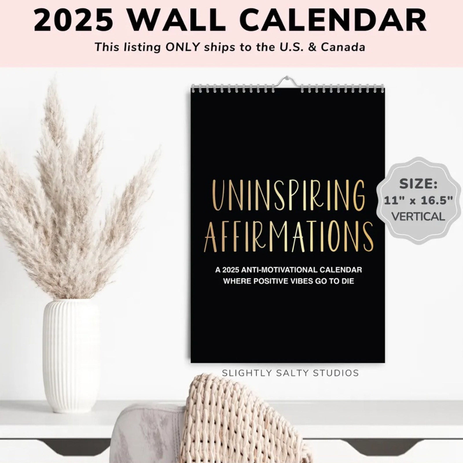 Decorably Wall Calendar Landscape 12 Months Inspirational Calendar