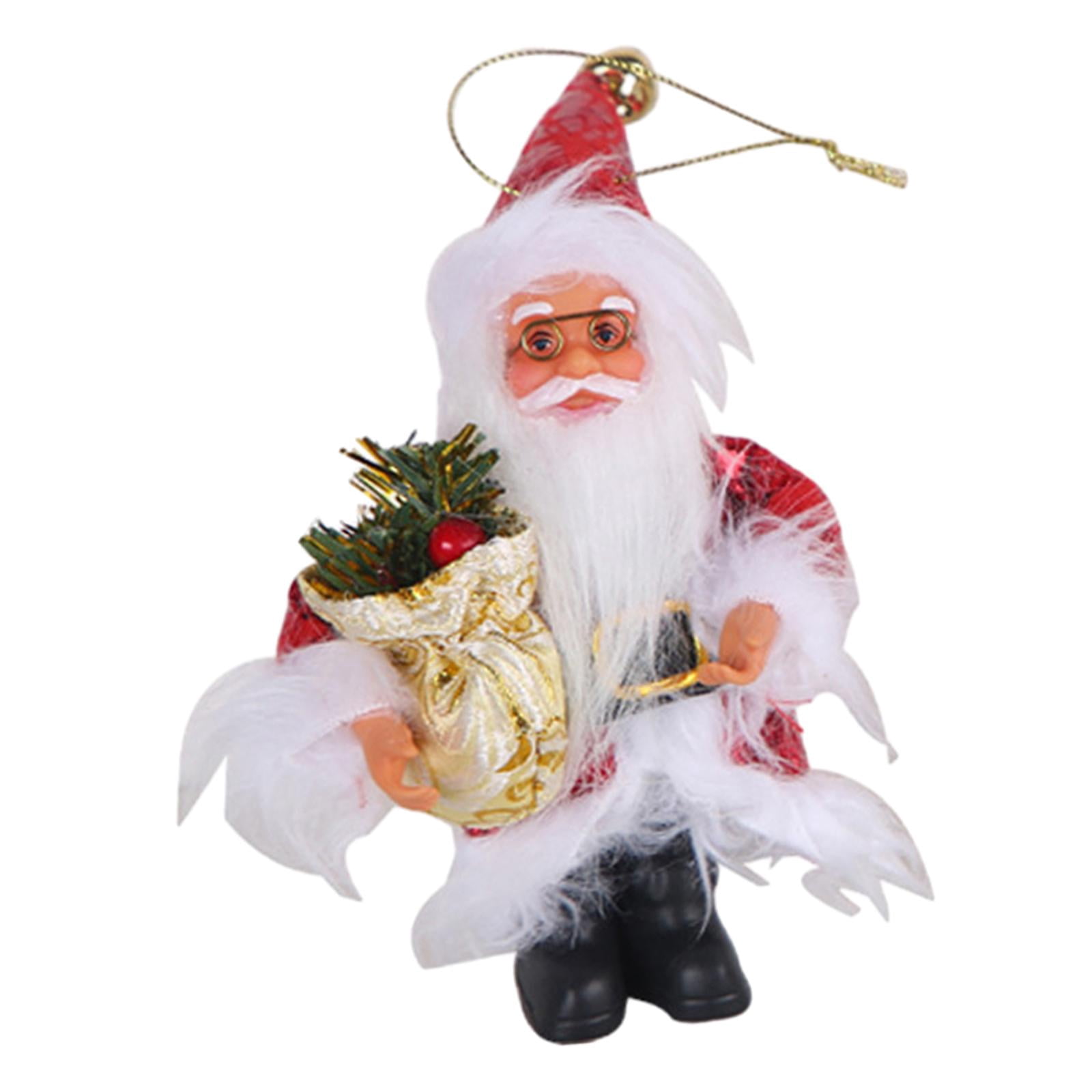 Decoración Colgante De árbol De Navidad, Estatuilla De Papá Noel Para Festival, Sombrero Estampado Rojo De Año Nuevo