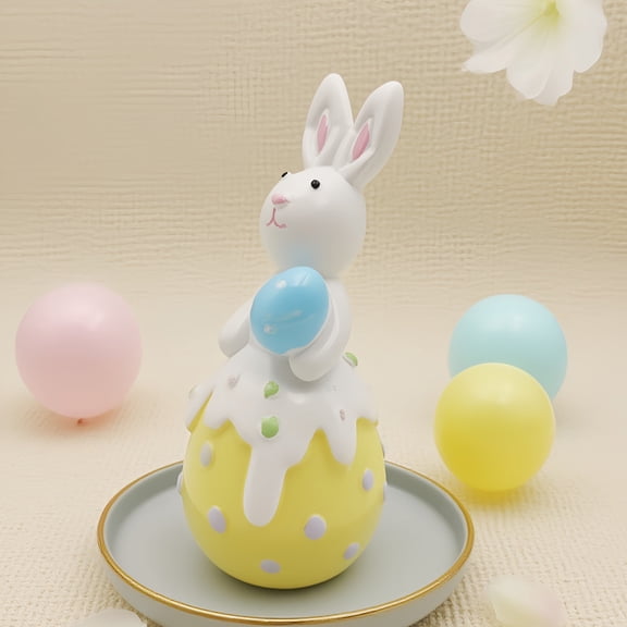 Decoración de conejo de Pascua, decoración para el hogar, regalos para la sala de estar, decoraciones de resina, decoraciones de jardín