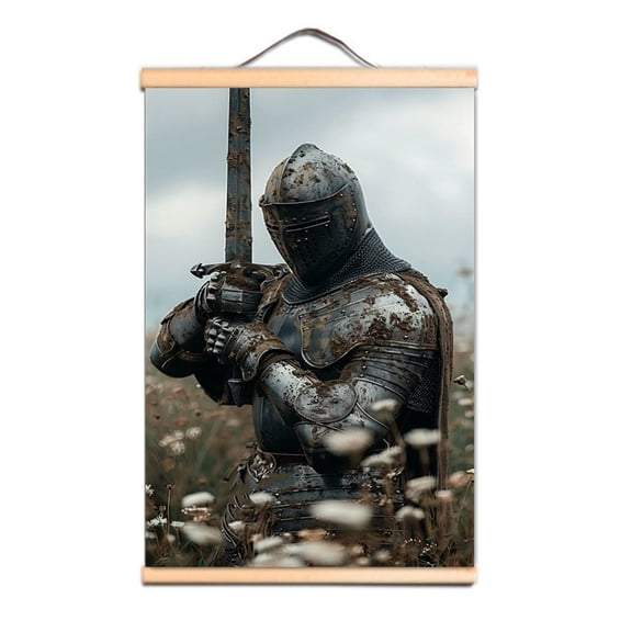 Decorate Your Room with This Knights Templar Canvas Scroll Painting - Vintage Medieval Crusader Warrior Art Poster Wall Chart 3,Multicolor,11.8X17.7 inches