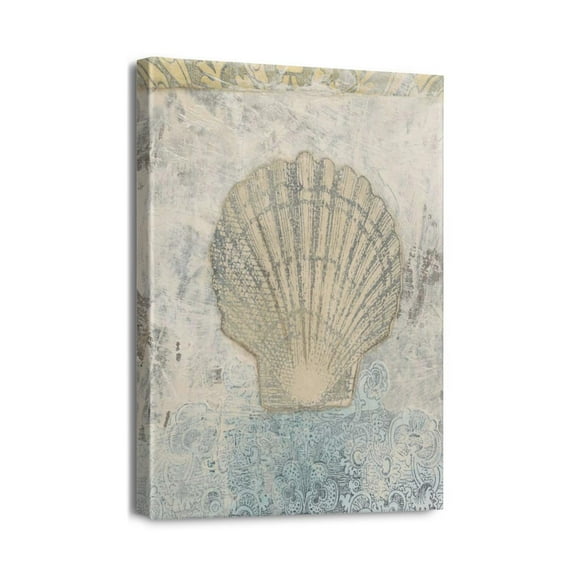 Decorate Your Space with Ocean Bliss 12x16 Framed Pictures of Coastal Seashell Wall Decor, Ocean Nautical Canvas Wall Art, 'God Says You Are' Rustic Painting Prints for Bathroom, Living Room, Bedroom