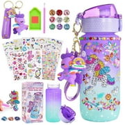 Decorate Your Own Water Bottle for Girls, Gifts for 5 6 7 8 9 Year Old Girls, Unicorn Painting Craft Girls Birthday Gifts, Unicorn Themed Craft Kits for Girls Ages 6-12