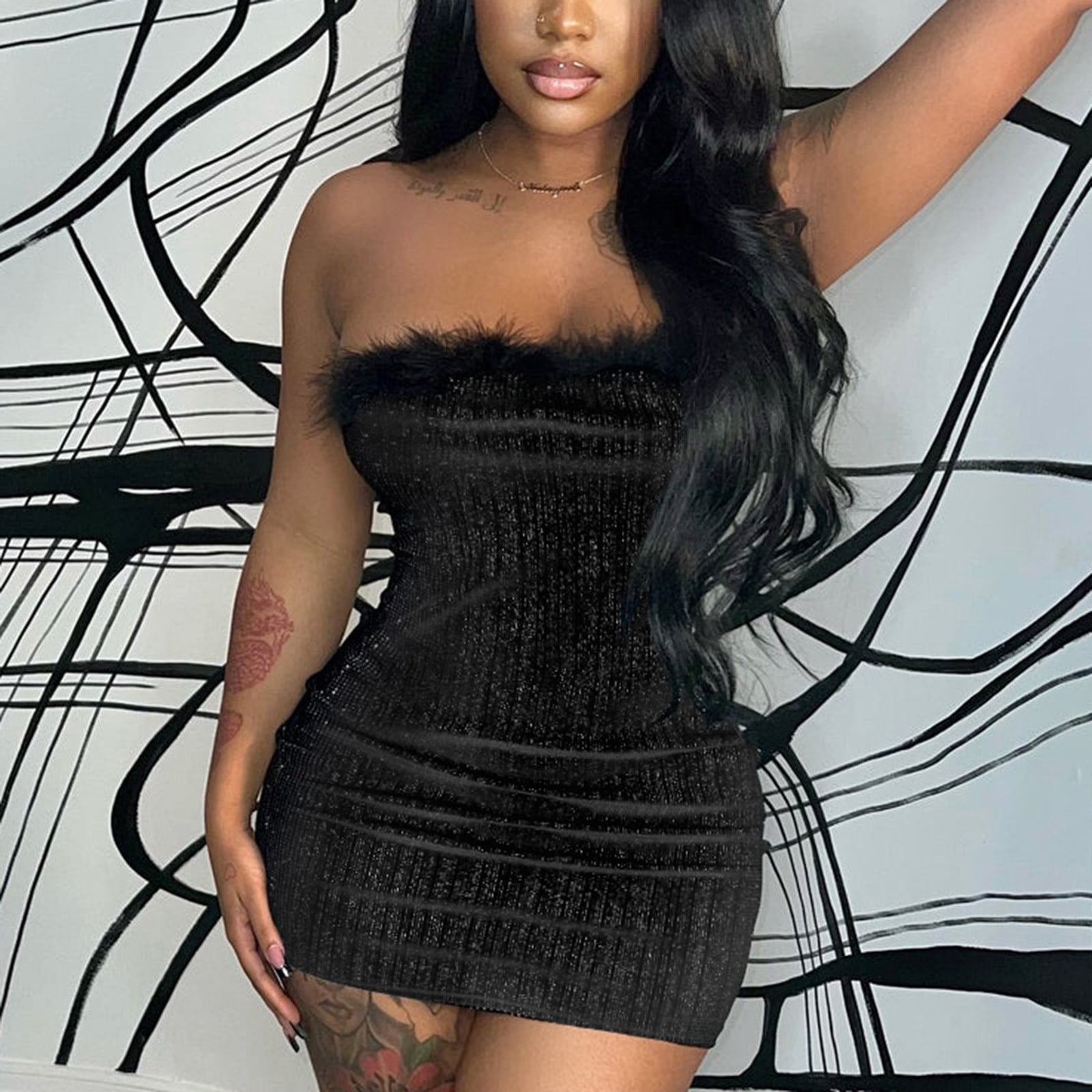 Black and bling party cheap dresses