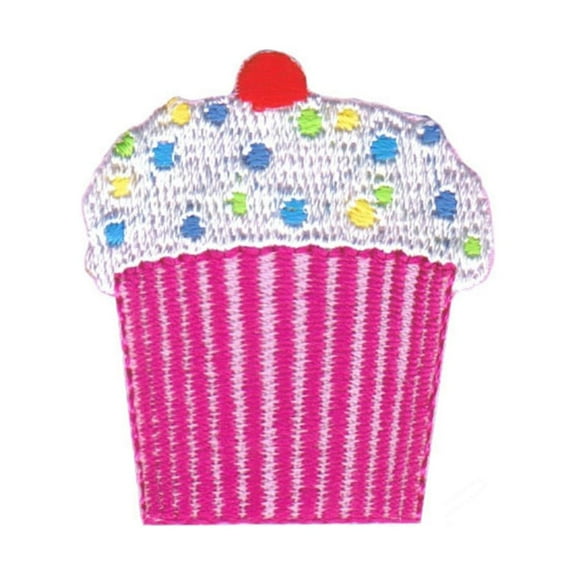 Decorated Cupcake Patch Birthday Bakery Pastry Iced Embroidered Iron On Applique