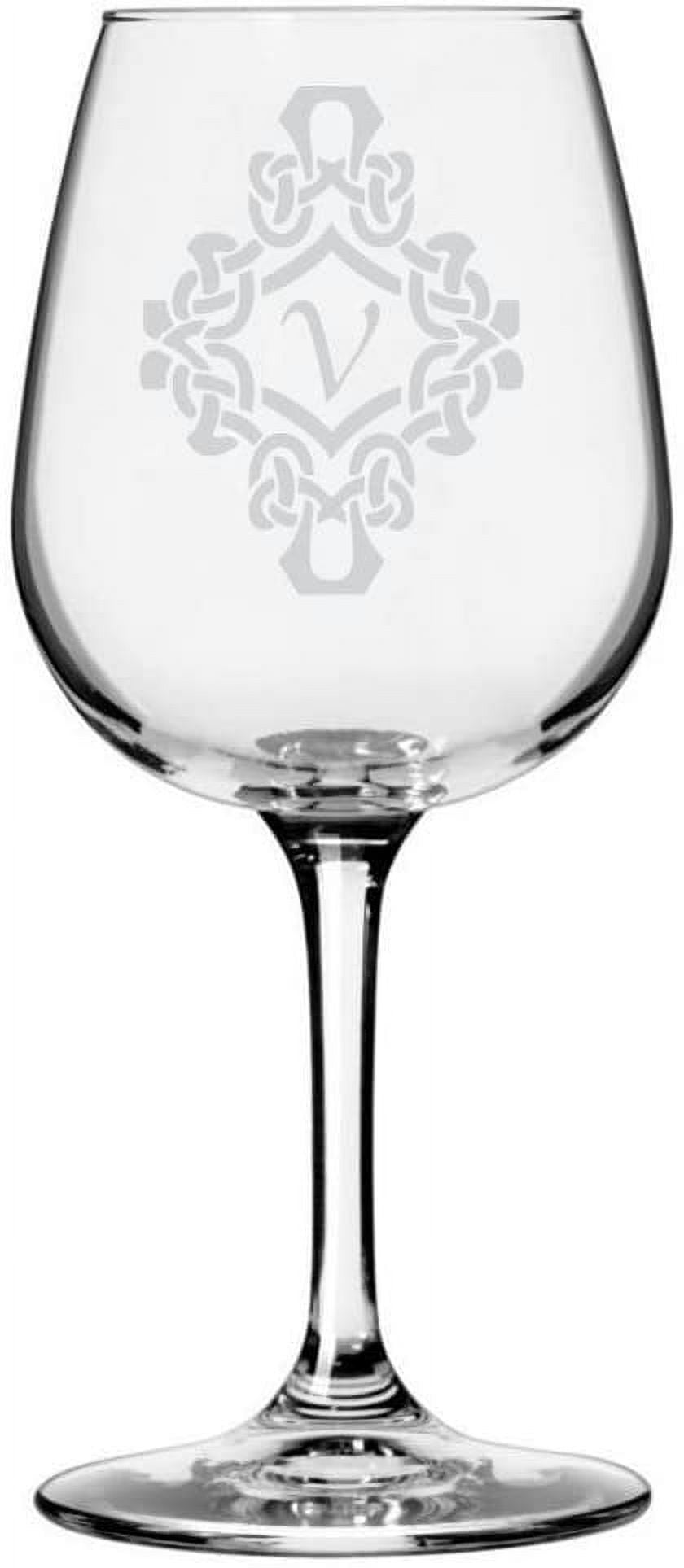 Personalized Laser-Etched Wine Glass w/Celtic Love Knot Monogram