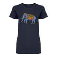 thumbnail image 1 of Decorated Indian Elephant Design Shaped T-Shirt Women -Image by Shutterstock, Female XX-Large, 1 of 2