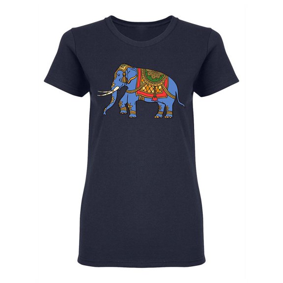 Decorated Indian Elephant Design Shaped T-Shirt Women -Image by Shutterstock, Female x-Large