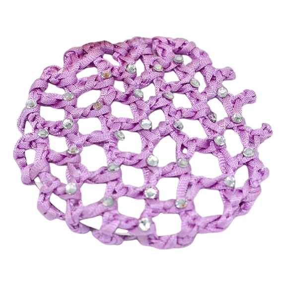 Decorated Net Bun Cover, Elastic Snood Hair Net for Women, Handmade Crochet Diamond Hair Accessory for Dancers, Stewardesses, and Performers, Invisible Hair Bun Maker