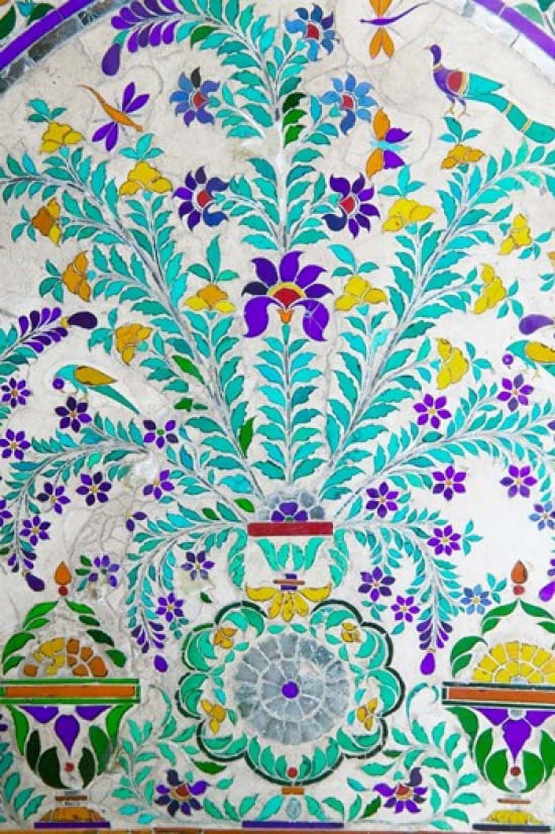 Decorated Tile Painting at City Palace Udaipur Rajasthan India Canvas Art - Keren Su DanitaDelimont (17 x 26)