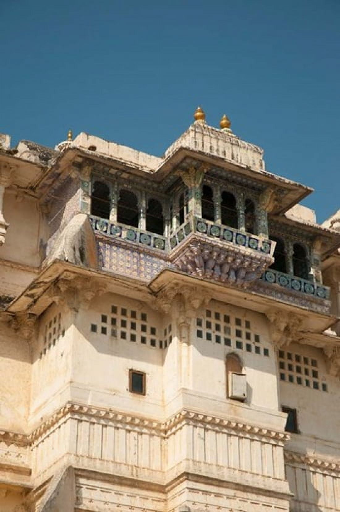 Decorated balconies City Palace Udaipur Rajasthan India Canvas Art - Inger Hogstrom DanitaDelimont (15 x 22)