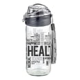 thumbnail image 1 of Decorated glass water bottle with lid, Motivational Workout Water flask with wide mouth, Cute leak-proof water bottles for school kids, Large Reusable glass for juice, 17 oz, 1 of 8