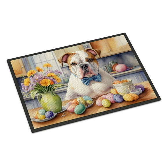 Decorating Easter Yorkshire Terrier Doormat