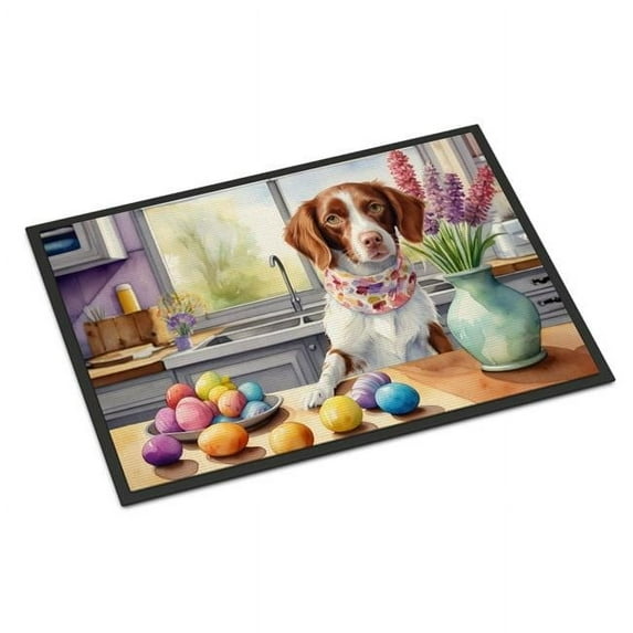 Carolines Treasures DAC6776JMAT 24 x 36 in. Decorating Easter Brittany Spaniel Doormat