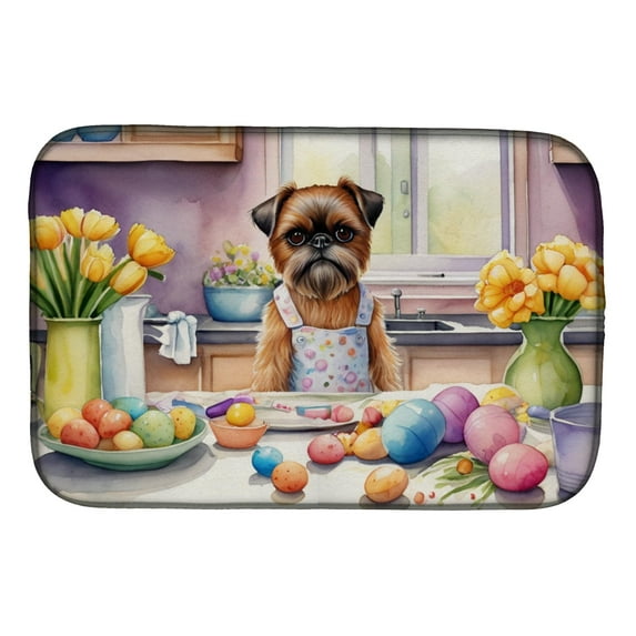 Decorating Easter Brussels Griffon Dish Drying Mat