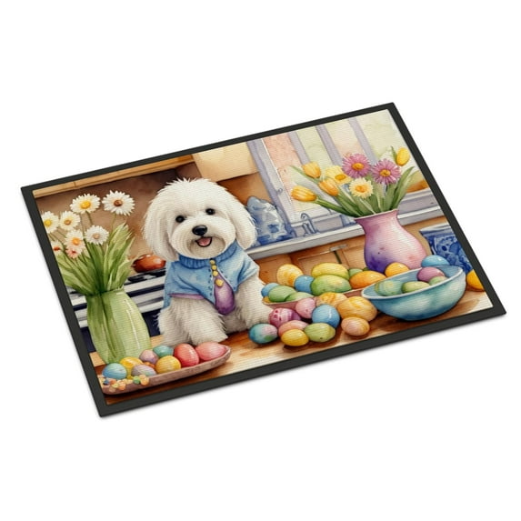 Decorating Easter Coton de Tulear Doormat 36 in x 24 in