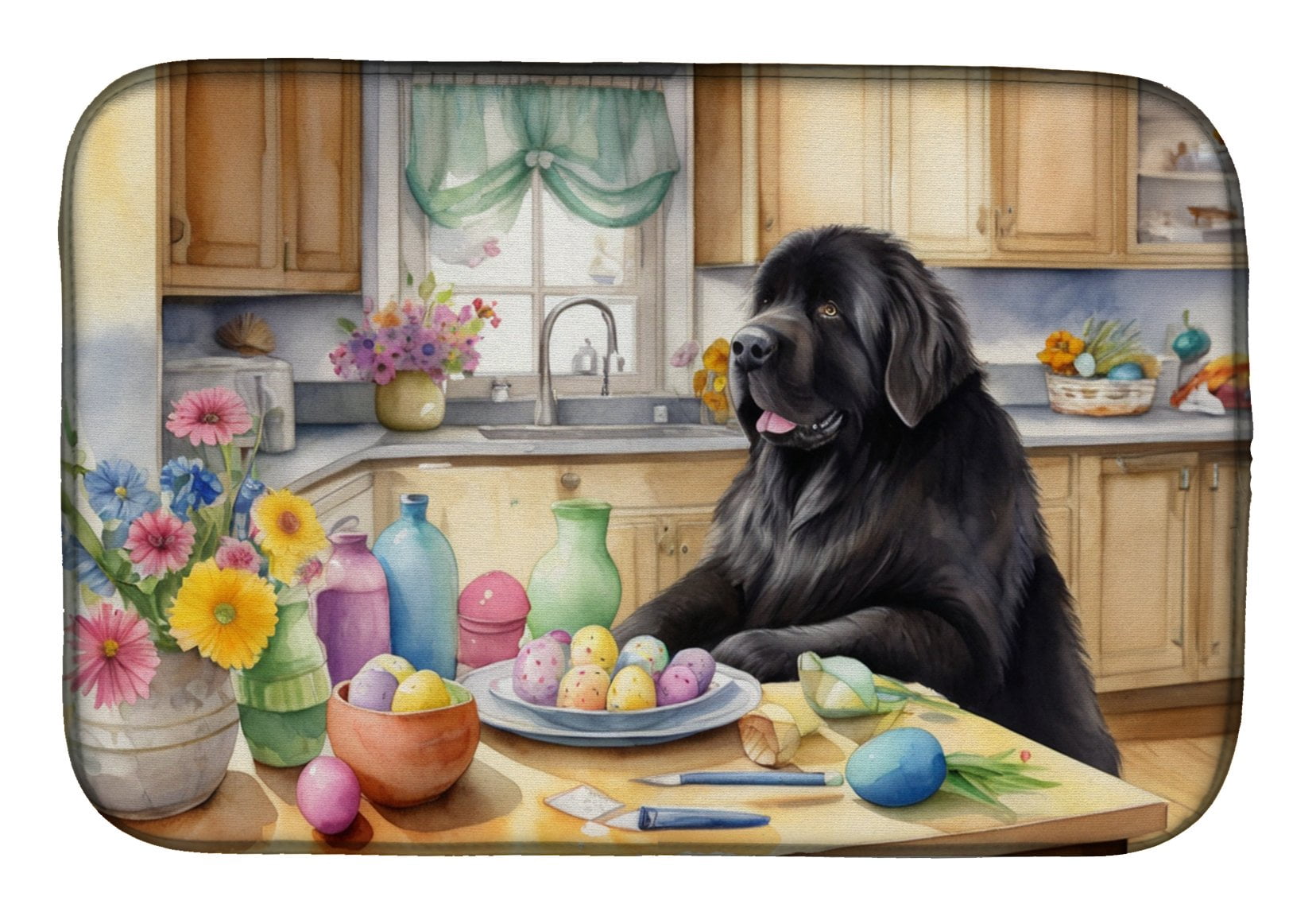Decorating Easter Newfoundland Dish Drying Mat 14 in x 21 in