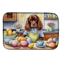 Decorating Easter Sussex Spaniel Dish Drying Mat