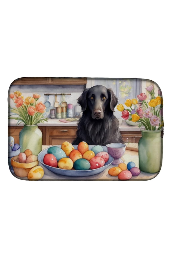 Decorating Easter Yorkshire Terrier Dish Drying Mat