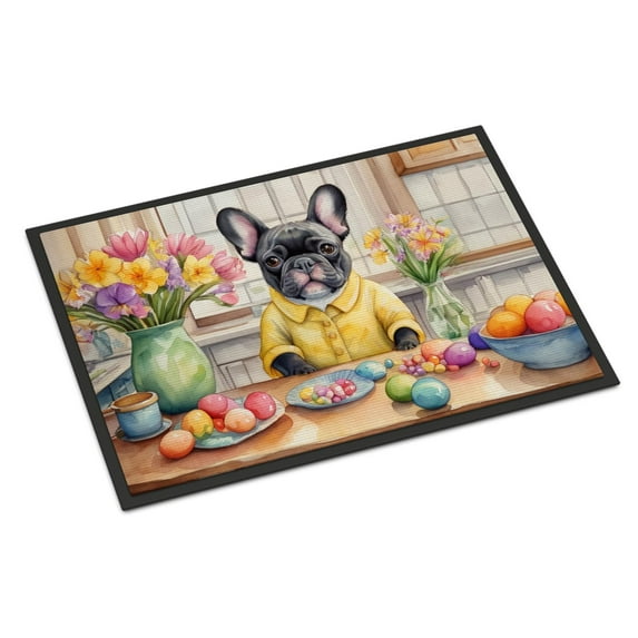 Decorating Easter Yorkshire Terrier Doormat