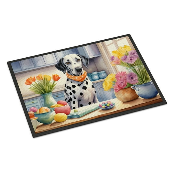 Decorating Easter Yorkshire Terrier Doormat