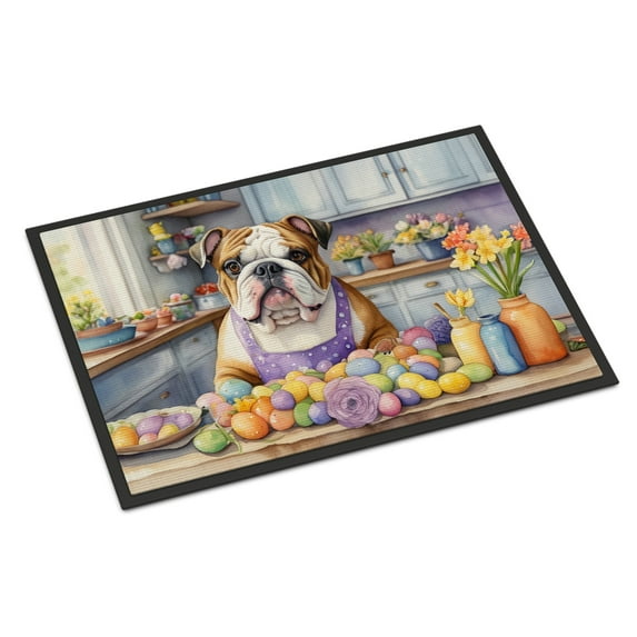 Decorating Easter Yorkshire Terrier Doormat