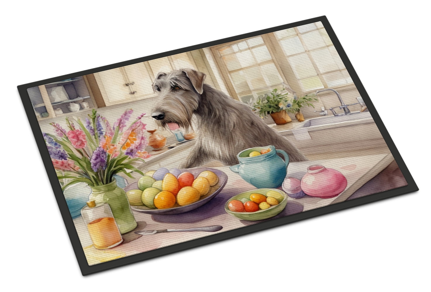 Decorating Easter Yorkshire Terrier Doormat