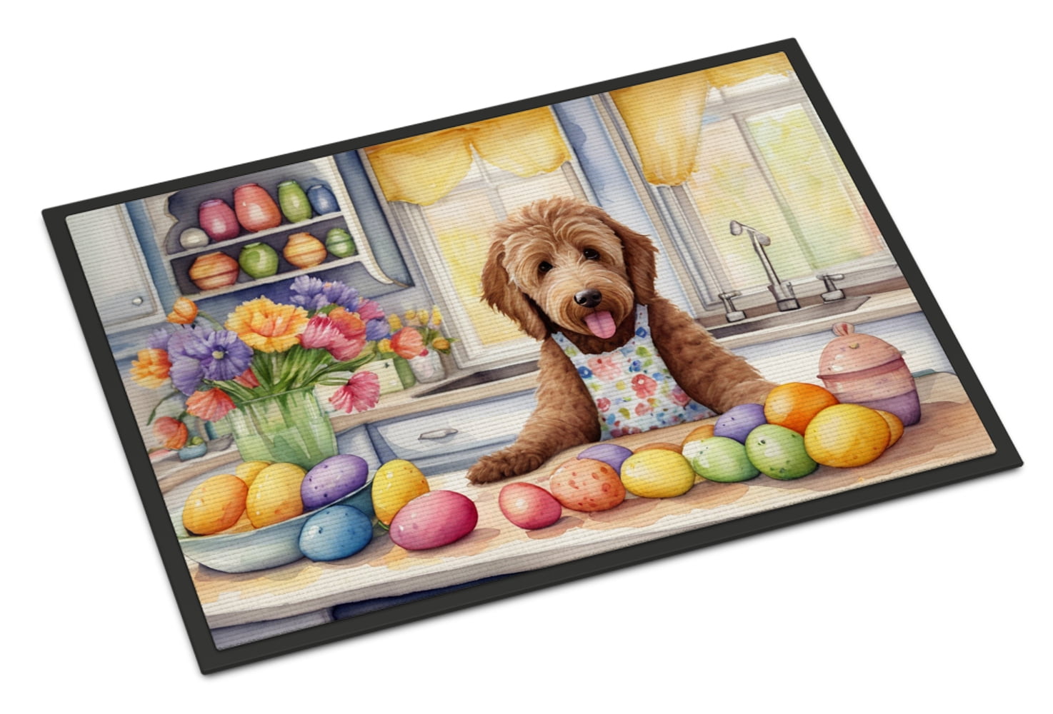 Decorating Easter Labradoodle Doormat 36 in x 24 in
