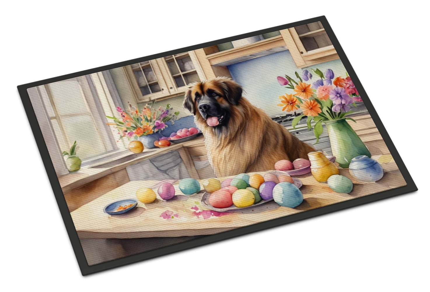 Decorating Easter Yorkshire Terrier Doormat