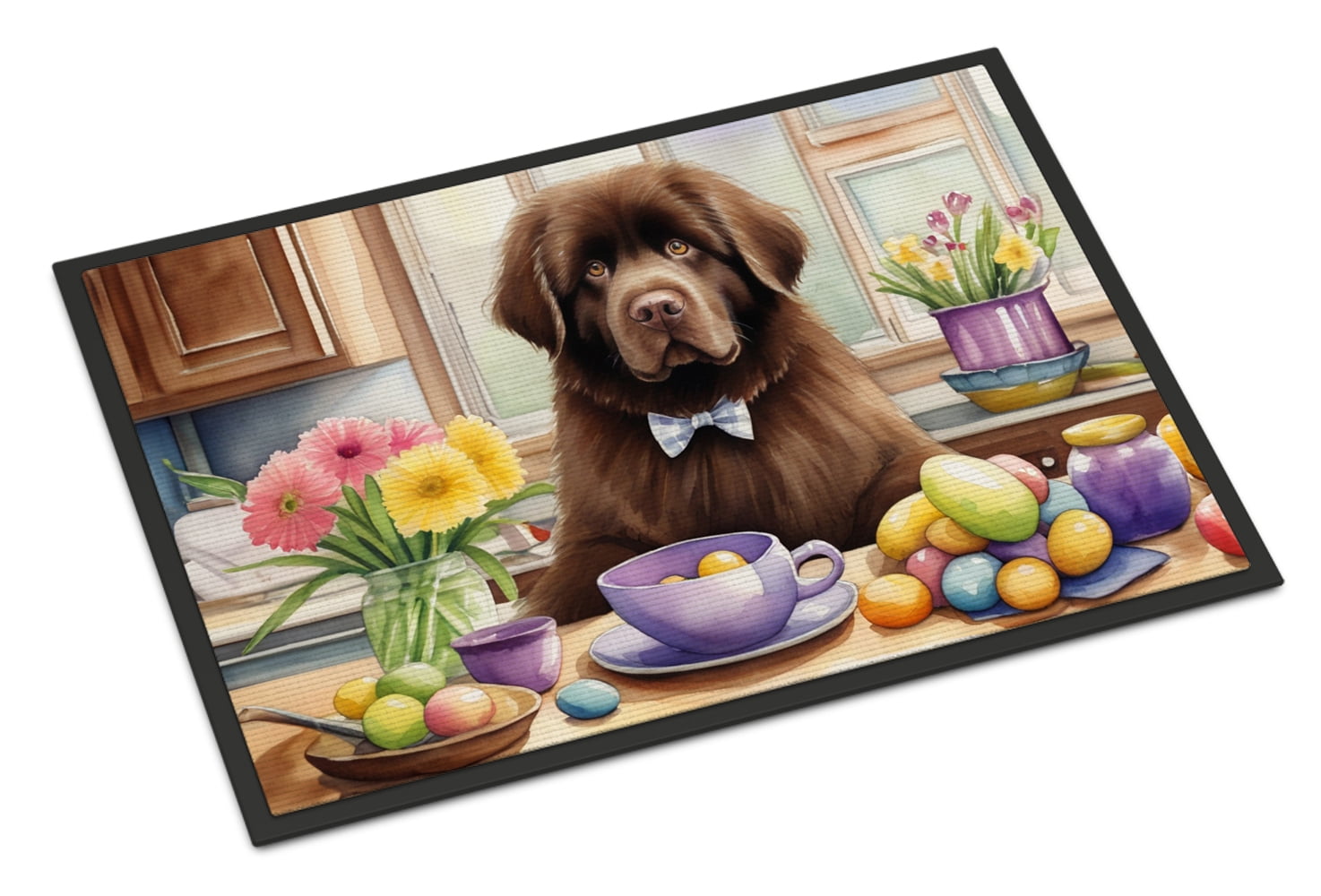 Decorating Easter Yorkshire Terrier Doormat
