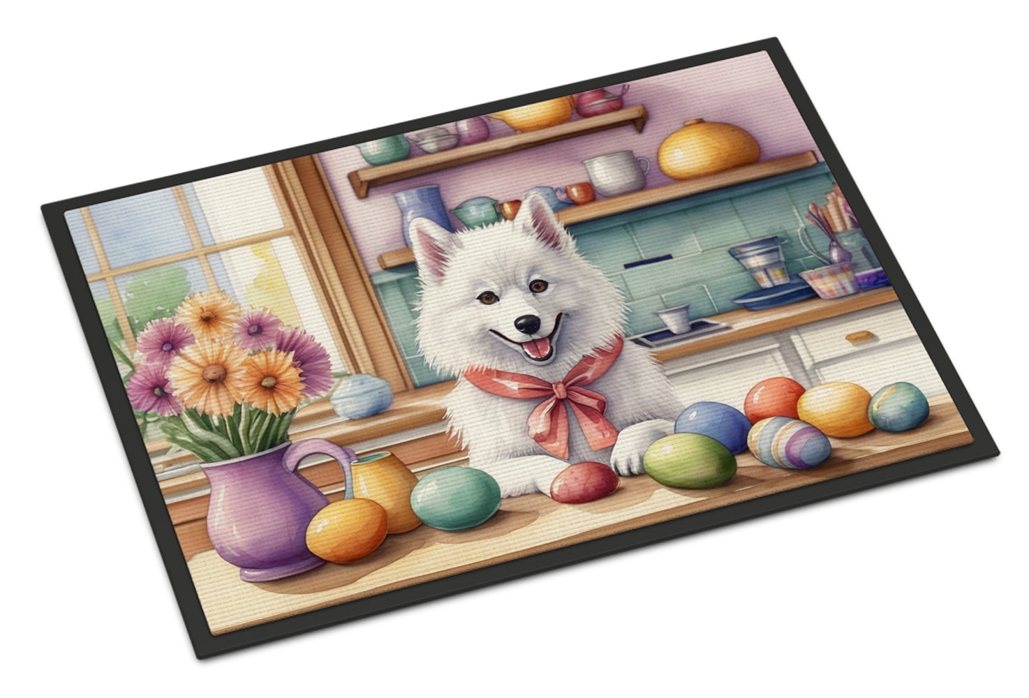 Decorating Easter Yorkshire Terrier Doormat