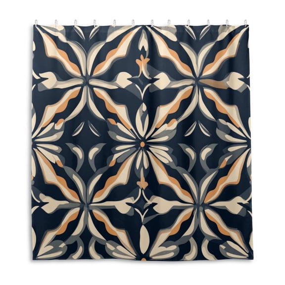 Decorating Flowers and Leaves Shower Curtain Liner 66x72 Inch Waterproof Shower Curtains Decorative Bathroom with 12 Pack Hooks