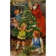 thumbnail image 1 of Decorating The Christmas Tree With Santa Claus Print By Mary Evans Picture Librarypeter & Dawn Cope Collection, 1 of 4