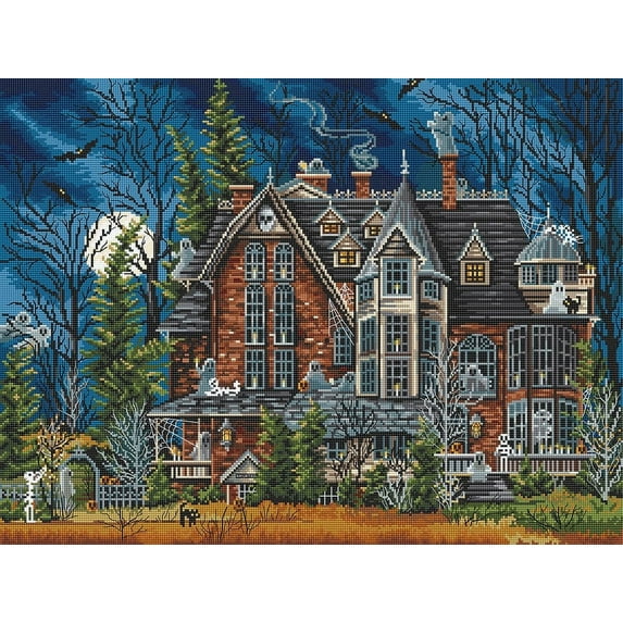 Decorating the Haunted House L8045 Counted Cross Stitch Kit