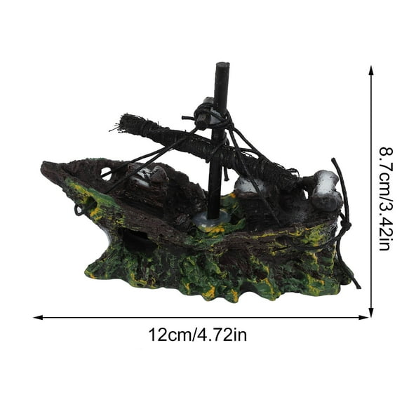Decoration*1 Clearance! Fish Tank Decoration Aquarium Accessories Shipwreck Decor Resin Material Sunken Decorations for Fish Multi 4.9