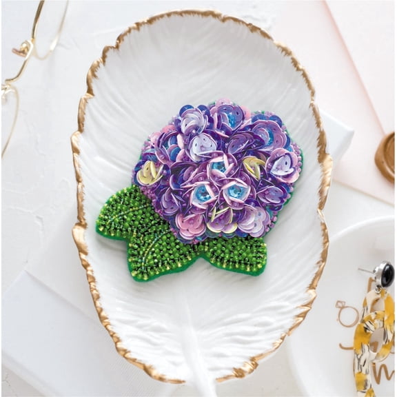Wizardi Bead Embroidery Decoration - Beautiful Hydrangea. Colorful Beads, Beading Needles. DIY Kit. Embroidery for Beginners. Home Decor. AD-065 Abris Art