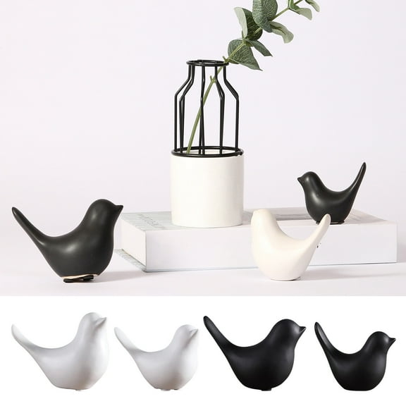 A Decoration Clearance! Nomeni Creative Black and White Ceramic Bird Ornaments Modern Simple Living Room Home Desktop Decorations Bk1, Home Decor Promotion Sale! Black