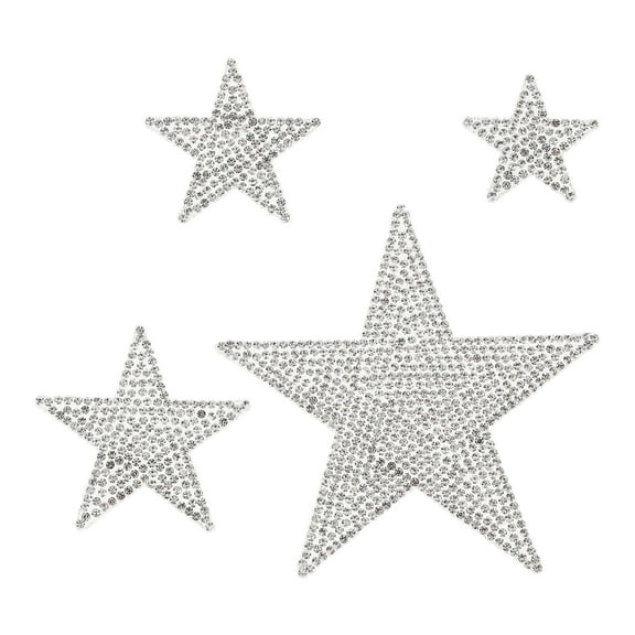 FOLOYORI Self Adhesive Car Gems Stickers Car Door Decals Silver Adhesive Sticker 1 Set