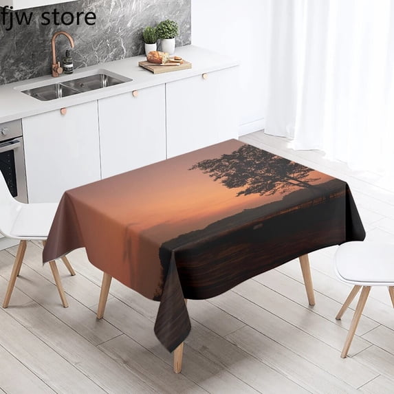 Decoration Home Kitchen Restaurant Waterproof Antifouling Tablecloth Rectangular Landscape Cloud Mo