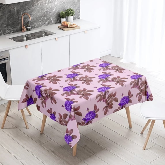 Decoration Home Kitchen Restaurant Waterproof Antifouling Tablecloth Rectangular Printed Floral Sma