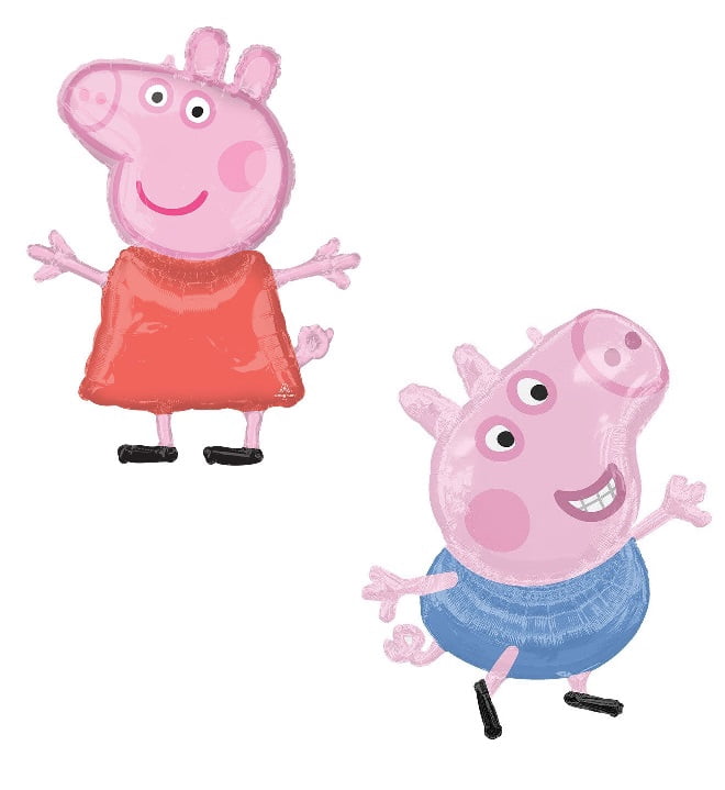 Decoration Peppa Pig Balloons, Mylar Birthday, (2 Piece)