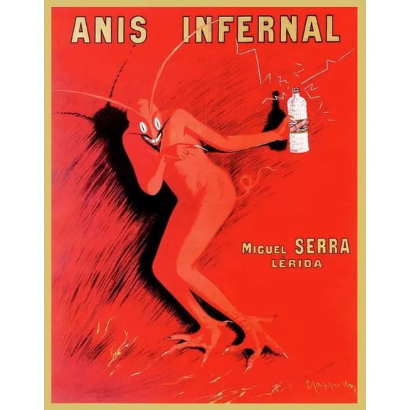 .Decoration Poster.Home Room design art print.Cappiello Red Devil.Bar decor 11 x 17 Inch Poster