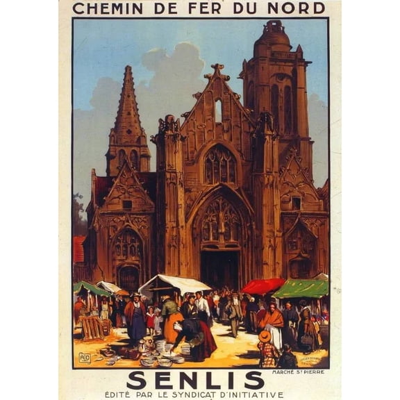 .Decoration Poster.Home Room wall.Designer art print.Saint Pierre Senlis 11 x 17 Inch Poster