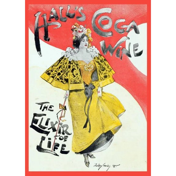 .Decoration Poster.Home Room wall art design.Coca wine Elixir of life pharma 11 x 17 Inch Poster