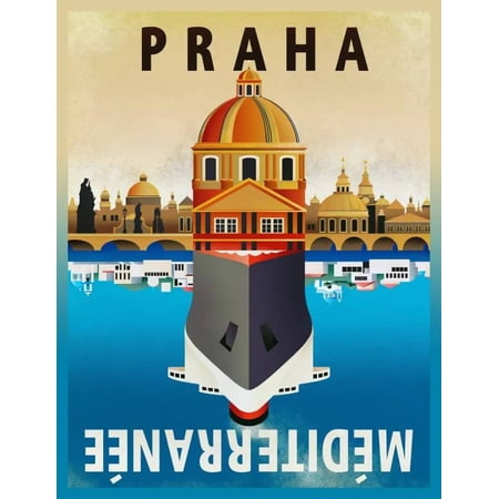.Decoration Poster.Home Room wall design art print.Prague.Praha travel decor 16 x 24 Inch Poster