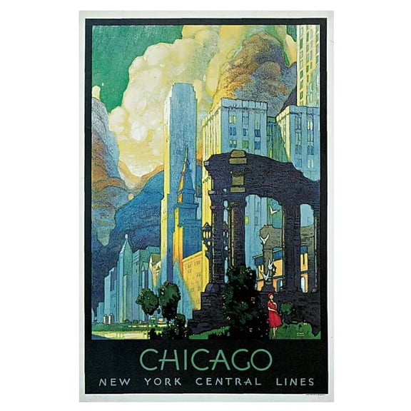 .Decoration Poster.Home Room wall interior art design.Chicago.City decor 11 x 17 Inch Poster